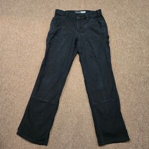 Carhartt Double Knee Pants Womens Size 6 Black Carpenter Loose Fit Canvas